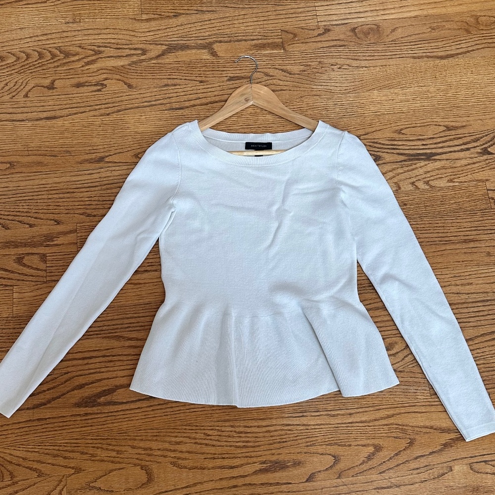 Cream Peplum Sweater